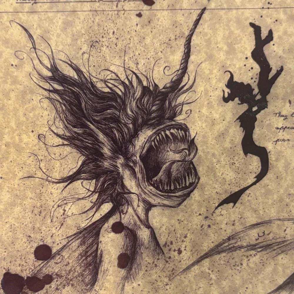 Zellgarm Artistic Mermaid Sea Creature Sketch Poster